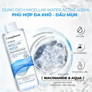 Nước Tẩy Trang Compliment Cho Da Mụn, Trắng Xanh 400ml