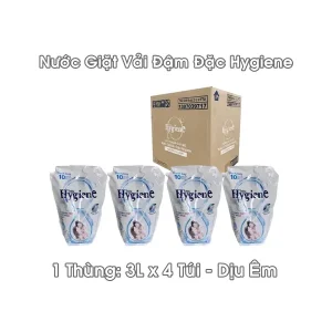 1 Thùng Nước Giặt Đậm Đặc Hygiene Trắng 3 L x 4 Túi