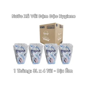 1 Thùng Nước Xả Đậm Đặc Hygiene Trắng 3 L x 4 Túi