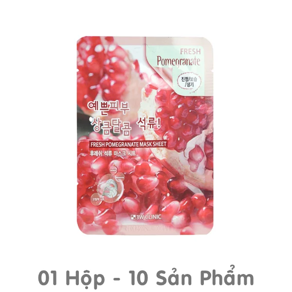 Mặt Nạ Dưỡng Da Tinh Chất Lựu Đỏ 3W Clinic Fresh 23ml