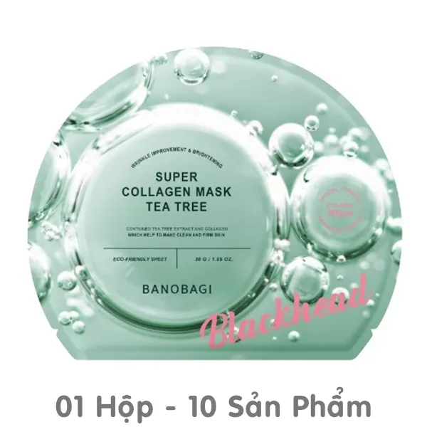 Mặt Nạ Banobagi Super Collagen, Giảm Mụn (Xanh Lá) 30g